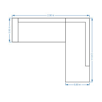 ANDROMAXI καναπές οικιακού χώρου 290x240x90 ταπετσαρία ΕΠΙΛΟΓΗΣ
